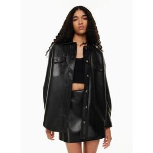 Aritzia Wilfred ganna leather shirt jacket